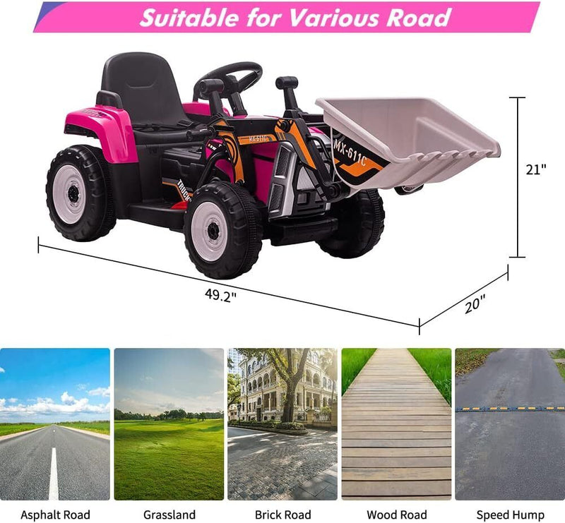 Excavator Ride-On Toy for Kids with Remote Control and 2+1 Gear Shift