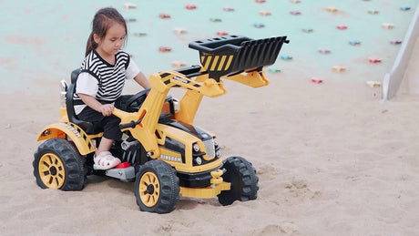Excavator Truck Battery-Powered Playset for Kids - 12V Construction Vehicle Ride-On