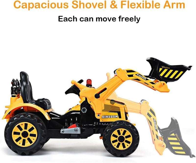 Excavator Truck Battery-Powered Playset for Kids - 12V Construction Vehicle Ride-On