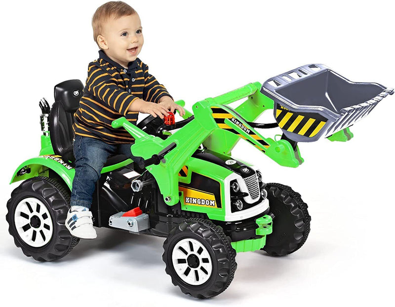 Excavator Truck Battery-Powered Playset for Kids - 12V Construction Vehicle Ride-On