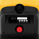 Electric Ride-On Excavator Digger with Bluetooth Music and Remote Control - 3 Speeds, Yellow