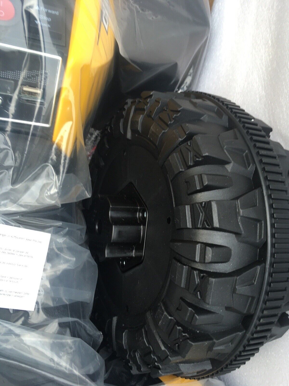 Exciting 12V 4-Wheeler Kids Car with Hot Wheels Music in Yellow and Black - Brand New in Box!