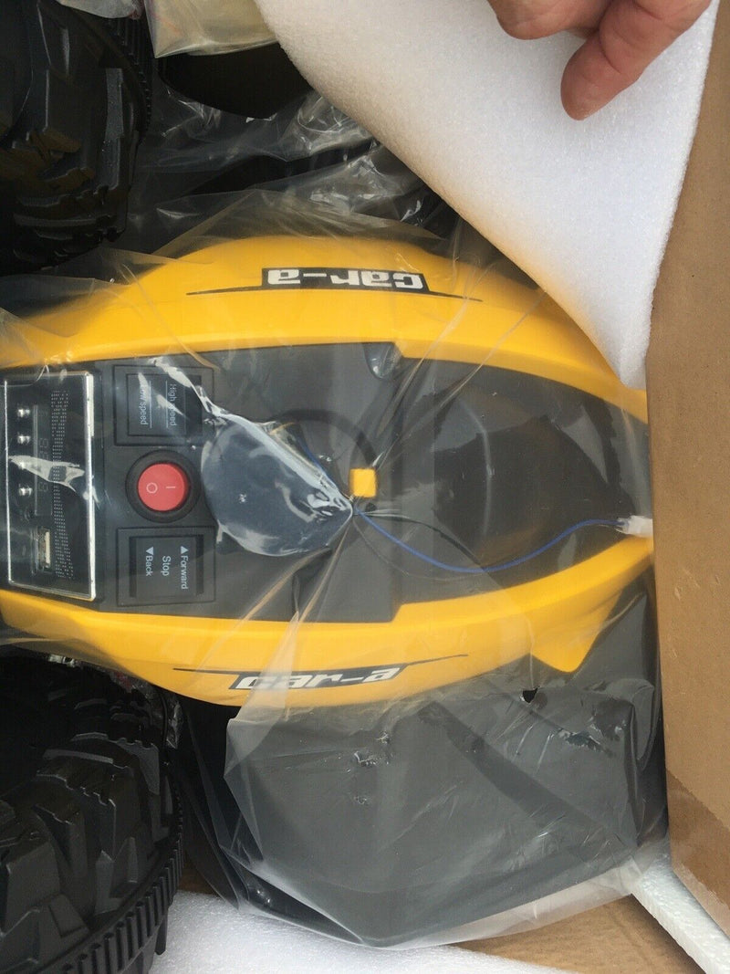 Exciting 12V 4-Wheeler Kids Car with Hot Wheels Music in Yellow and Black - Brand New in Box!