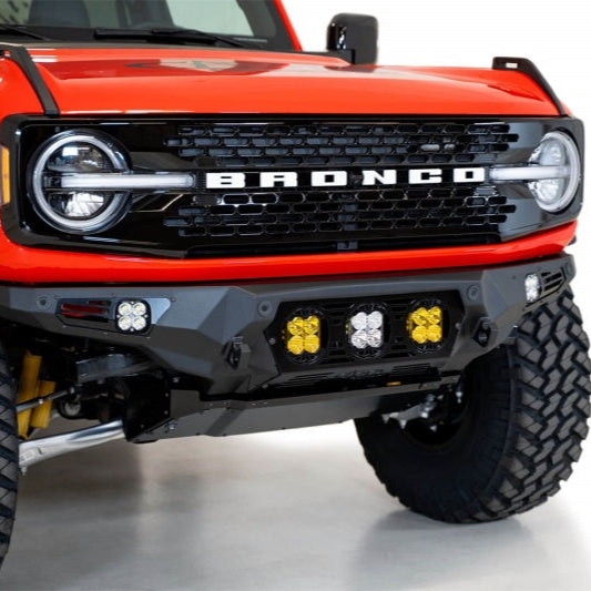 Addictive Desert Designs Bomber Front Bumper w/ Baja Designs LP4 Mounts and D-Rings | 2021+ Ford Bronco
