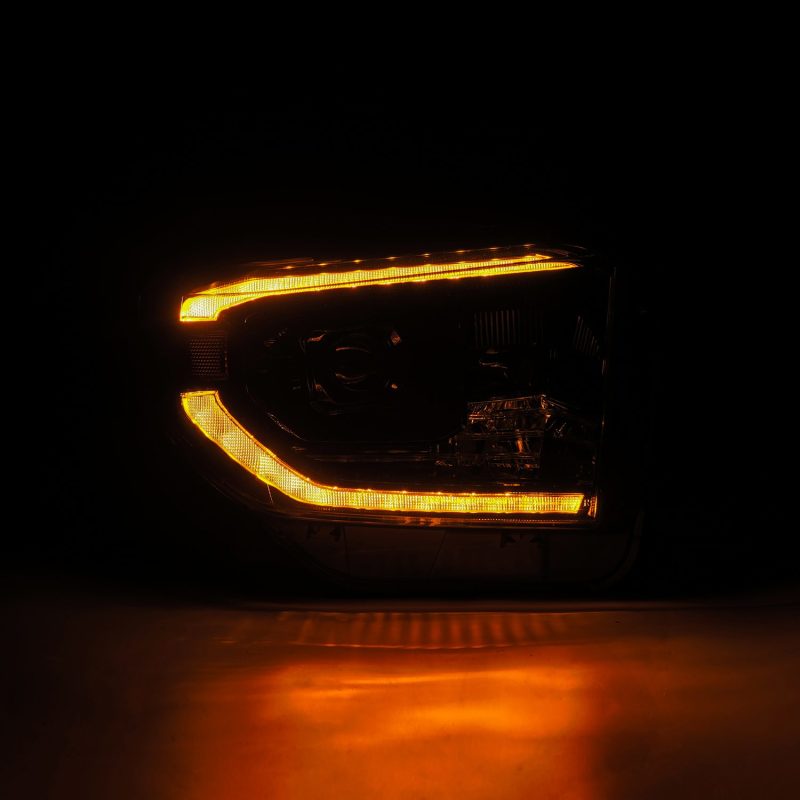 Phares de projecteur AlphaRex 14-21 Toyota Tundra PRO-Series noirs avec feux de position + feux de jour