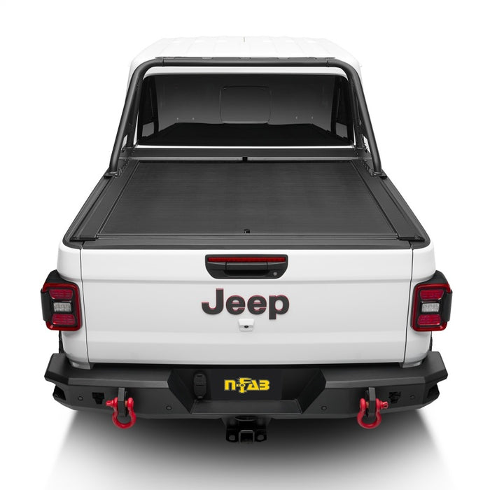 Couvre-tonneau Armis avec rails Max Track pour Jeep Gladiator 20-22 Rugged Ridge avec système Trail Rail - Tex. Blk