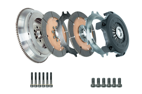 Kit d'embrayage organique à double disque DKM Clutch 99-03 Audi A3 S3 Quattro MS avec volant moteur (couple de 660 pi/lb)