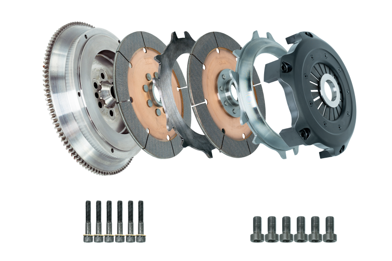 Kit d'embrayage organique à double disque DKM Clutch 99-03 Audi A3 S3 Quattro MS avec volant moteur (couple de 660 pi/lb)