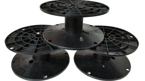 LOT OF 5 Black Plastic Spool Cable Wire Reel 6 1/2 " Dia x 3" H WITH 3/4 ARBOR REEL OPTIONS