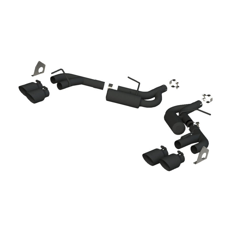 Échappement double essieu arrière MBRP 16-19 Chevrolet Camaro V6 2,5 pouces BLK NPP avec embouts à double paroi quadruple de 4 pouces