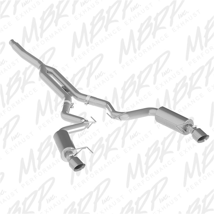 MBRP 15-18 Ford Mustang EcoBoost 2.3L T409 3in Cat Back Double Split Sortie Arrière (Version Course)