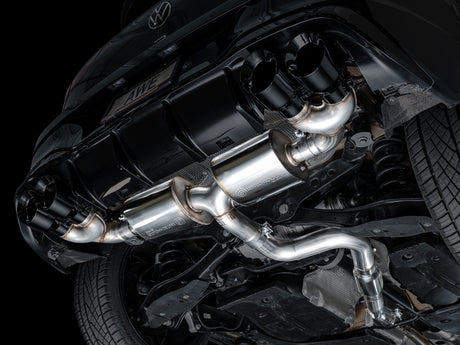 Échappement quadruple AWE MK8 pour Volkswagen Golf R 3 pouces Touring Edition - Embouts noirs diamantés