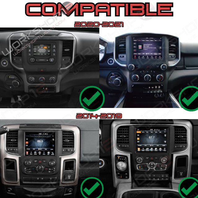 Dodge RAM 2014-2023 Workshop 12 Tesla-Style Screen Workshop 12