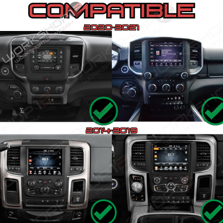 14.4" Dodge RAM 2014-2023 Workshop 12 Tesla-Style Screen Workshop 12