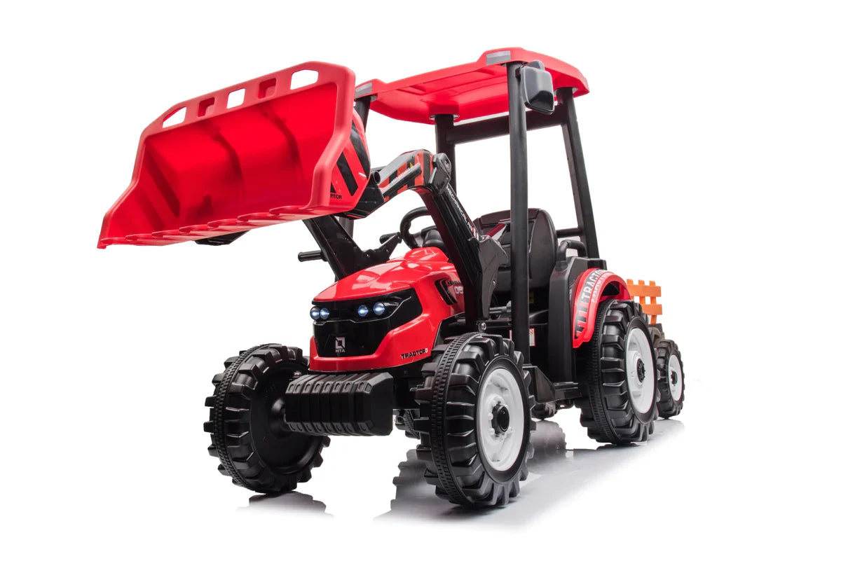 24V Children's Ride on Excavator Tractor with Trailer - Battery-Powered Electric Vehicle Plaything