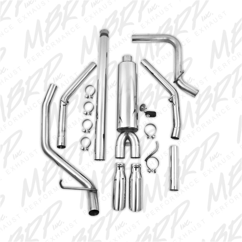 MBRP 14 Chevy/GMC 1500 Silverado/Sierra 4.3L V6/5.3L V8 Dual Split Rear T409 3in Cat Back Exhaust