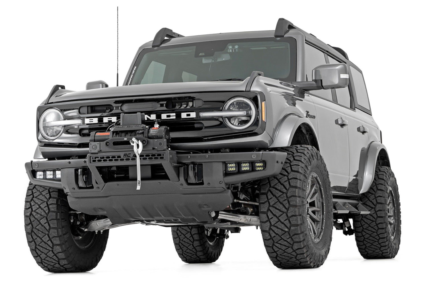 High Winch Mount | All Models | 12000S | 20 Inch Black Single Row LED | Ford Bronco (21-24)