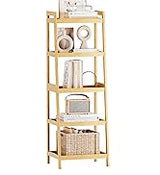 Foldable Bamboo Luggage Rack with Storage Shelf Walnut