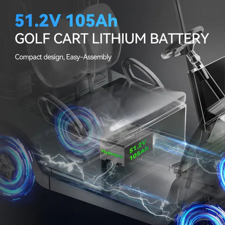 51.2V 105Ah/65Ah Golf Cart Lithium Battery, Built-in Smart 200A BMS, APP Supported, MAX 10.24 KW, 4000+ Cycles Charging, Designed For Golf Carts