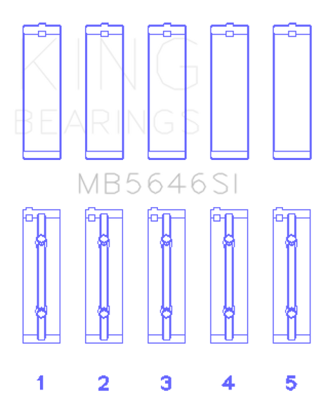 King Engine Bearings Toyota 1Azfe/2 Azfe (taille +0,50 mm) Ensemble de roulements principaux