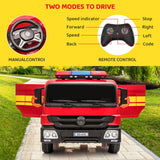 Fire Truck Battery-Powered Ride-On Car with Remote Control for Kids Ages 3-6