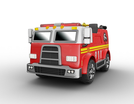 Fire Truck Ride On Toy 2 Seater Red W/Fire Hose Function PA System