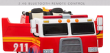 2 Seater Fire Truck Ride On Toy W/Wireless Control Working Water Shooting Hose Function PA System Red