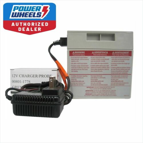 Fisher Price Genuine 12V Gray Battery and Charger Set for Power Wheels
