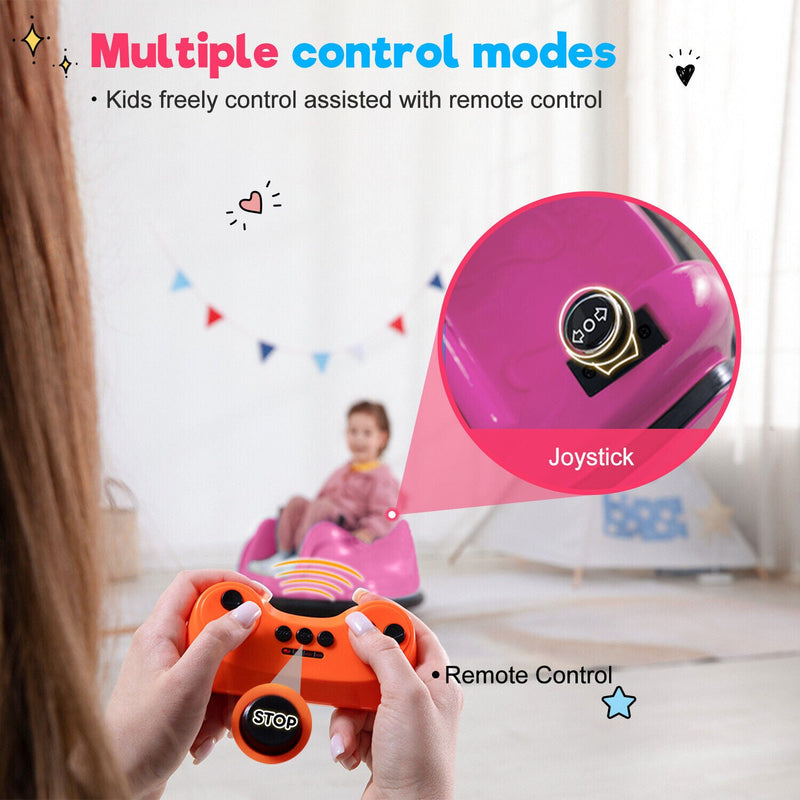 Flashy Remote-Controlled Bumper Car for Kids with Electric Ride-On Fun