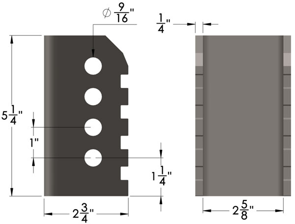 Flat Bottom Link Mount Bracket Single