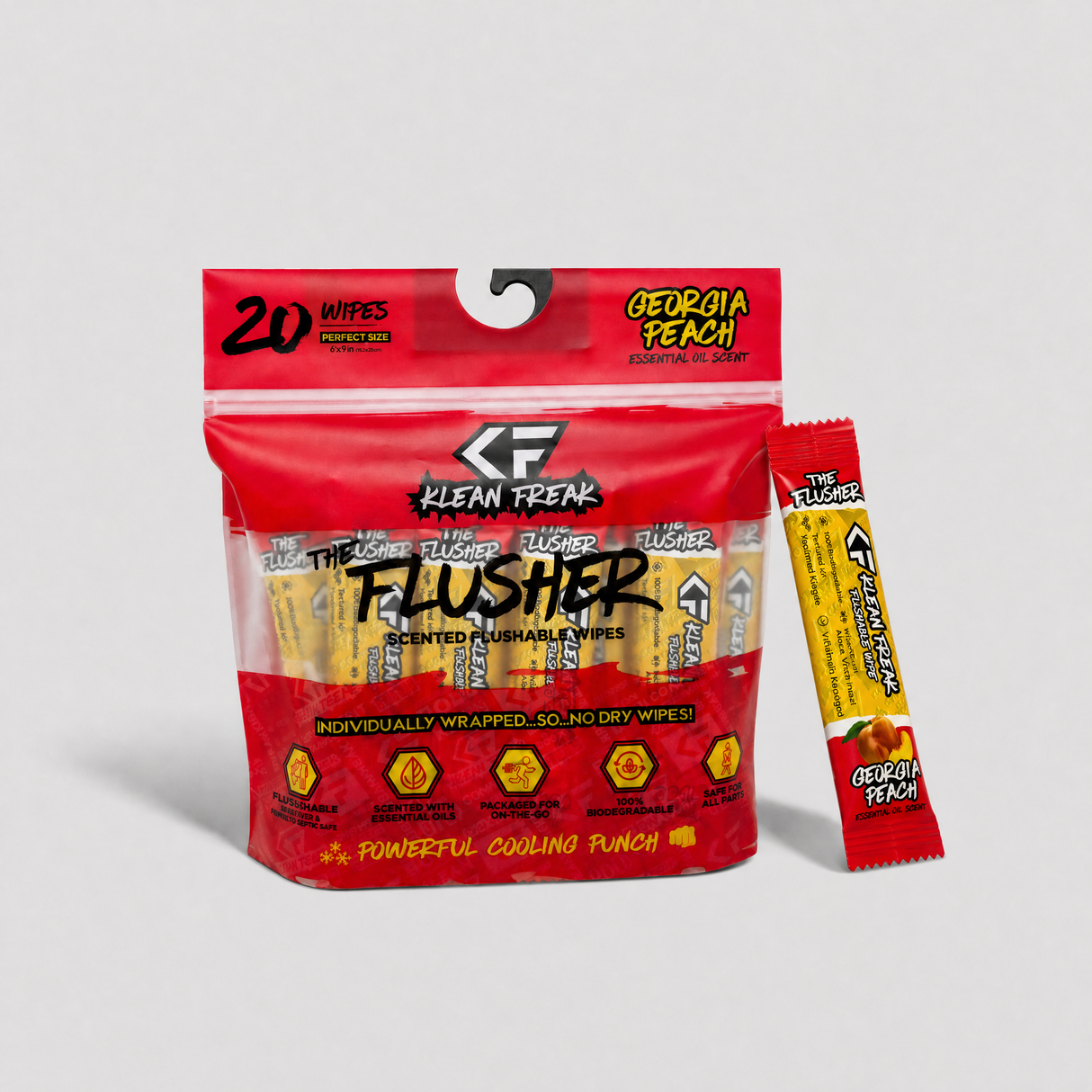 The Flusher 20 Pack - Flushable Wipes Klean Freak