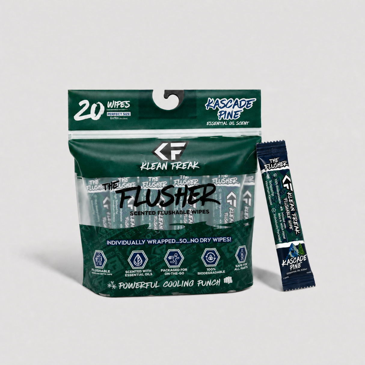 The Flusher 20 Pack - Flushable Wipes Klean Freak