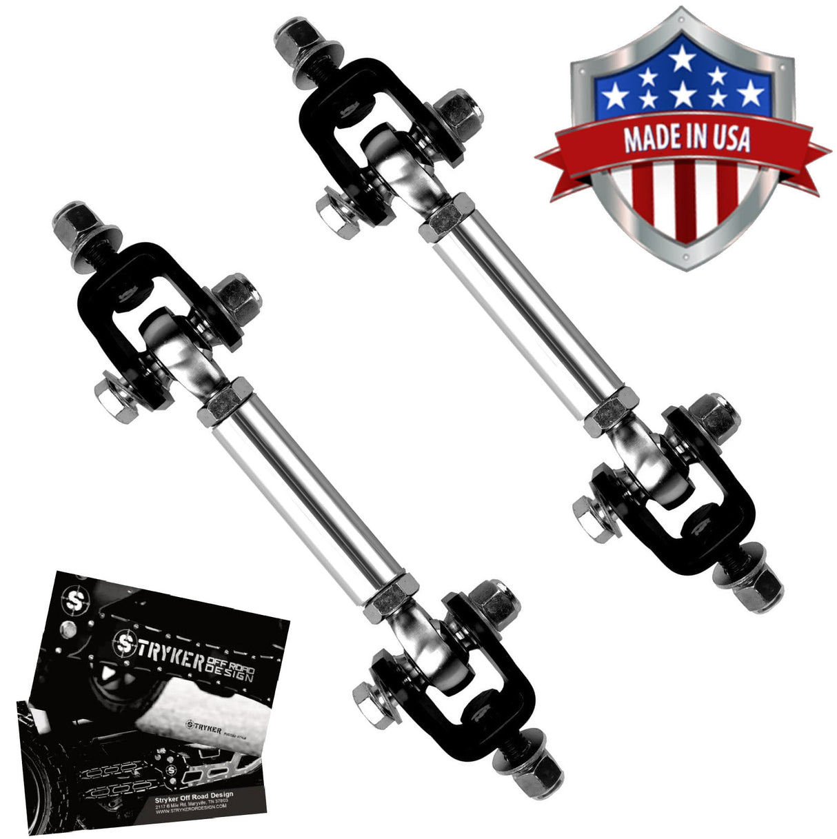 Billet Aluminum Extreme Articulation Sway Bar End Link Kit (Pair) for 2011-2026 Ford Super Duty Stryker Off Road Design