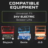 24 Volt Battery Charger for Genie Skyjack, JLG Scissor Lift, Forklift, Electric Pallet Jack, Floor Scrubber - 24V 25A Lithium, LiFePO4, Lead Acid, AGM FORM Charge
