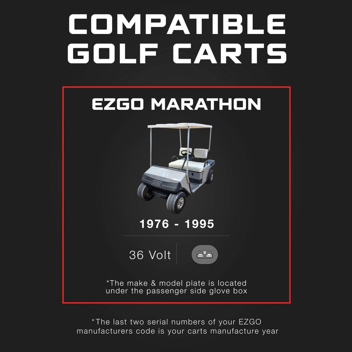 EZGO 36V Golf Cart Charger - Marathon - SB50 Anderson Plug - 36V 18A Lithium, LiFePO4, Lead Acid, AGM FORM Charge