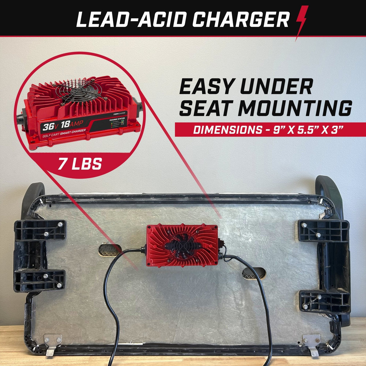36V Universal Golf Cart Charger - Onboard - Lead Acid - PRO VERSION FORM Charge