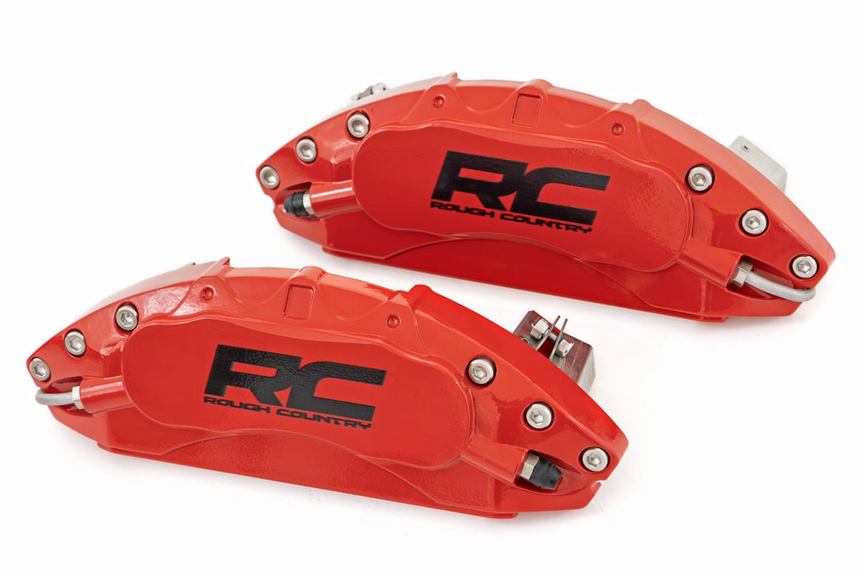 Rough Country Rear Brake Caliper Covers Red Chevy GMC 1500