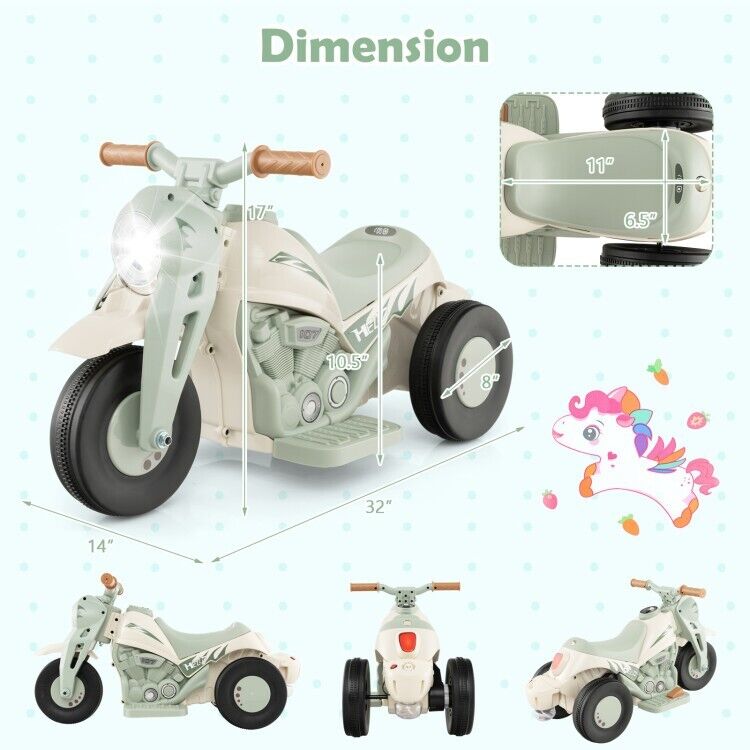 Fun and Exciting Electric Ride-On Motorcycle for Kids with Bubble Maker and Music - 6V Battery and Durable PP Wheels