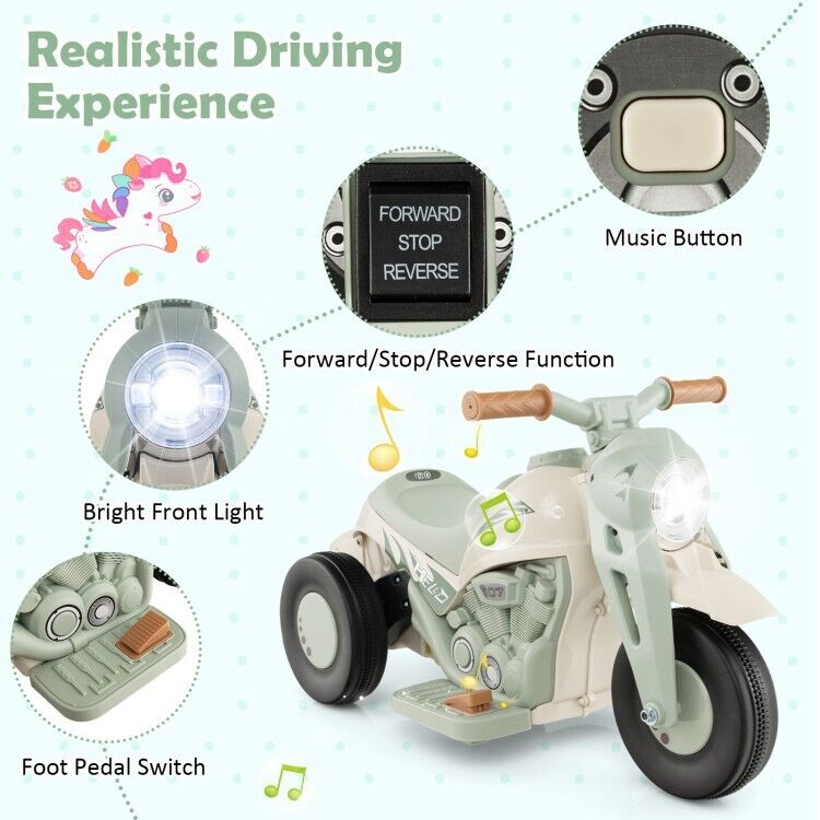 Fun and Exciting Electric Ride-On Motorcycle for Kids with Bubble Maker and Music - 6V Battery and Durable PP Wheels