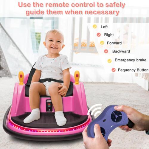 Fun and Safe Pink Rechargeable Bumper Car for Kids Ages 2-5