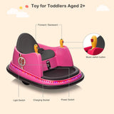 Fun and Safe Pink Rechargeable Bumper Car for Kids Ages 2-5