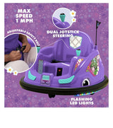 Gabby's Dollhouse 6V Bumper Car: Fun Ride with LED Lights