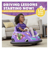 Gabby's Dollhouse 6V Bumper Car: Fun Ride with LED Lights