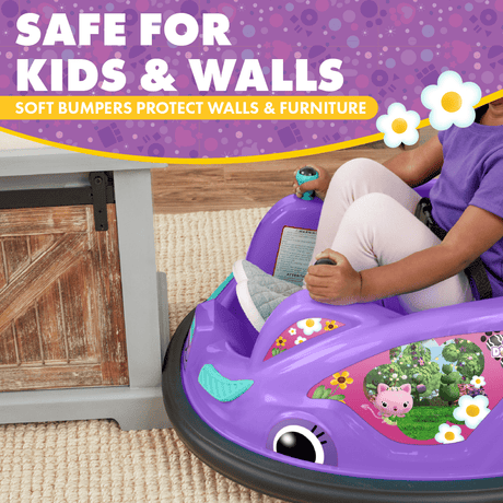 Gabby's Dollhouse Electric Bumper Car - 6V Battery Powered Ride On