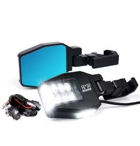 Off Road Side Mirror Pair With Sidewinder LED Pod Lights GGLighting