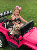 24 Volt 2 Seater 4x4 Electric Ride On Jeep Style Rubber Tires Fully Loaded Truck UTV ATV For Kids W/Magic Cars® Wireless Parental Control