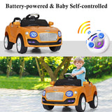 Gold 6V Kids Ride On Car with RC Remote Control, MP3 Player, and Opening Doors