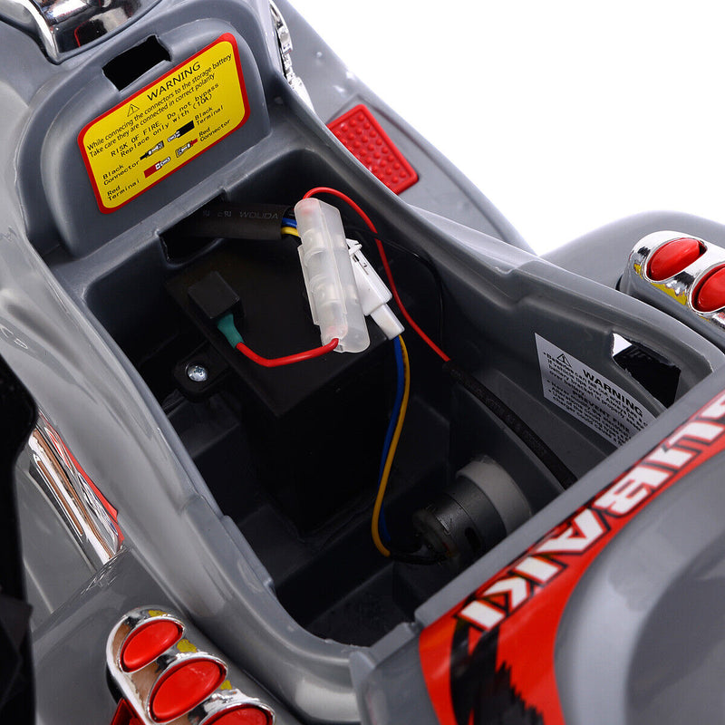 Gray 3-Wheel Electric Ride-On Motorcycle for Kids - Battery Powered Toy Bicycle