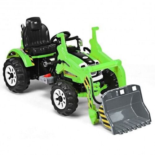 Green 12V Battery-Powered Kids Ride-On Dumper Truck