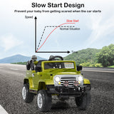 Green 12V Kids Ride On Truck Car with RC Remote, Lights, and MP3 Player - Perfect Toy Gift